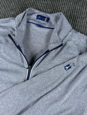 Stitch 1/4 Zip Pullover Mens L Long Sleeve Navy Heathered Performance Golf